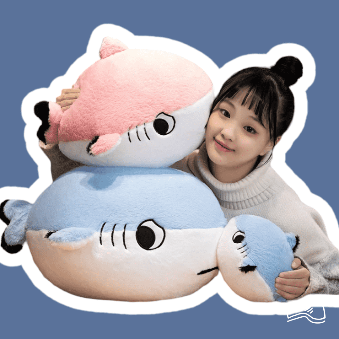 Shark Plushie Super Soft Cute & Cuddly Colors Blue or Pink, UK, USA, EU, AU, CA - Sleepy Sharky Shark Blanket