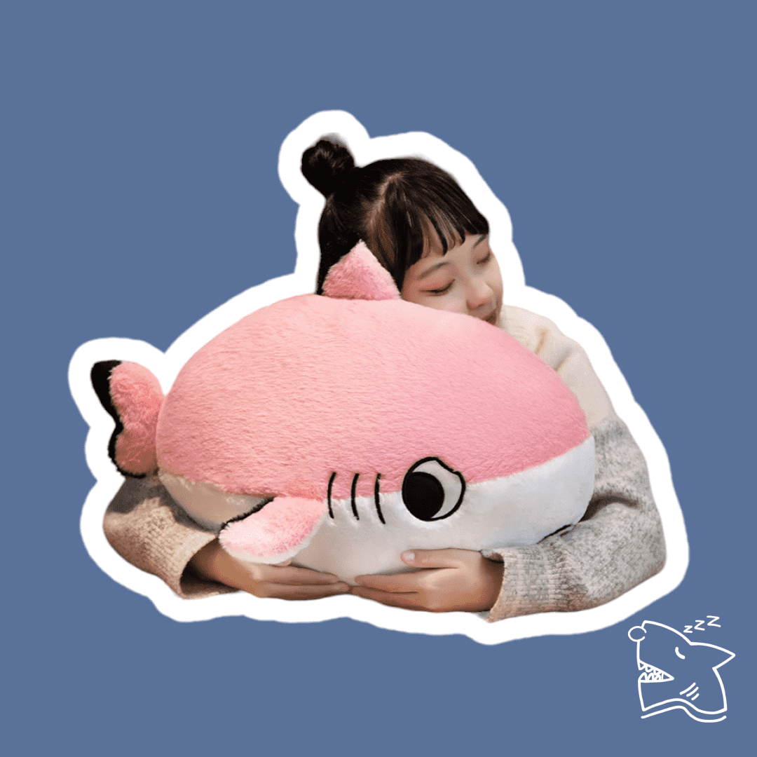 Shark Plushie Super Soft Cute & Cuddly Colors Blue or Pink, UK, USA, EU, AU, CA - Sleepy Sharky Shark Blanket