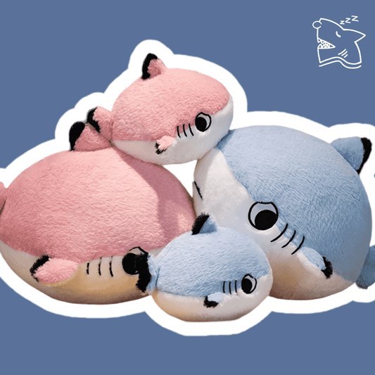 Shark Plushie Super Soft Cute & Cuddly Colors Blue or Pink, UK, USA, EU, AU, CA - Sleepy Sharky Shark Blanket