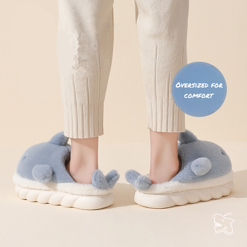 Sleepy Sharky Oversized Super Soft Shark Slippers