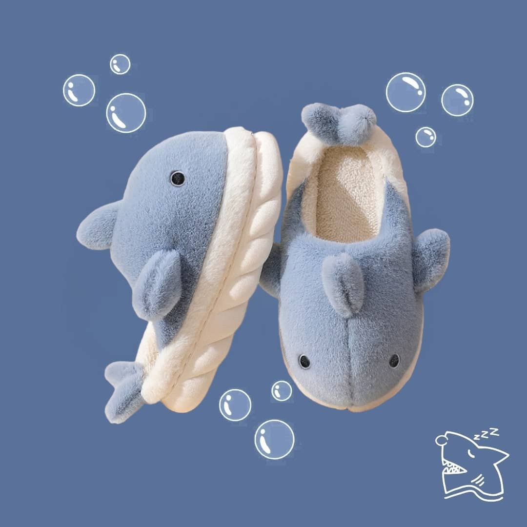 Sleepy Sharky Oversized Super Soft Shark Slippers