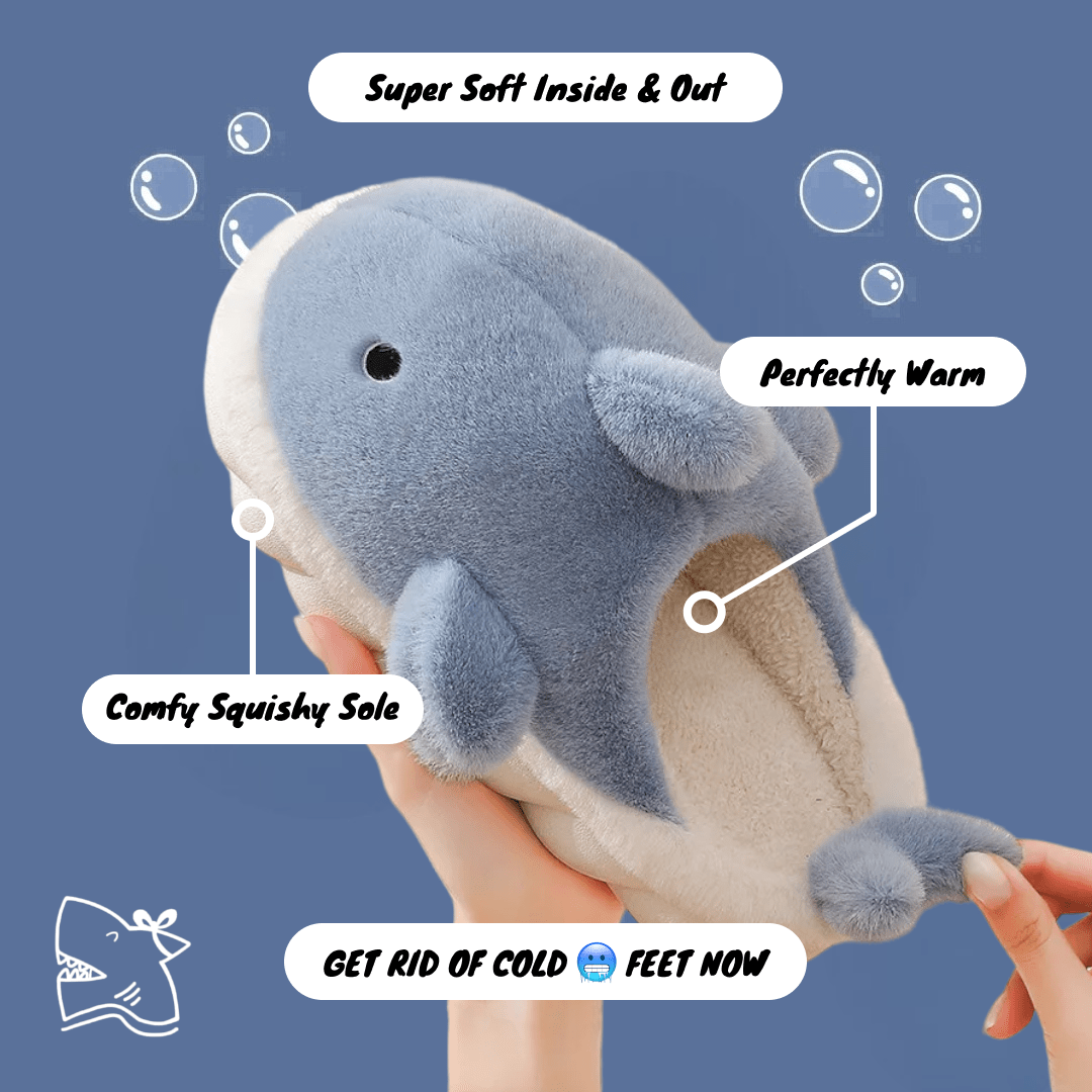 Sleepy Sharky Oversized Super Soft Shark Slippers