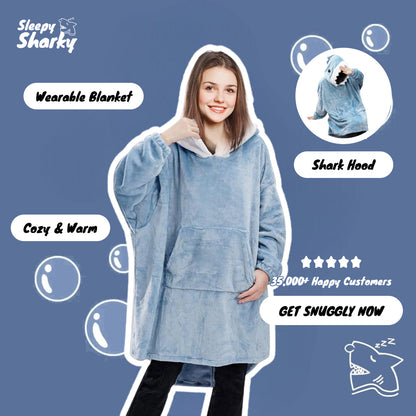 Wearable Shark Blanket Hoodie Comfort Wear Cozy Clothing
